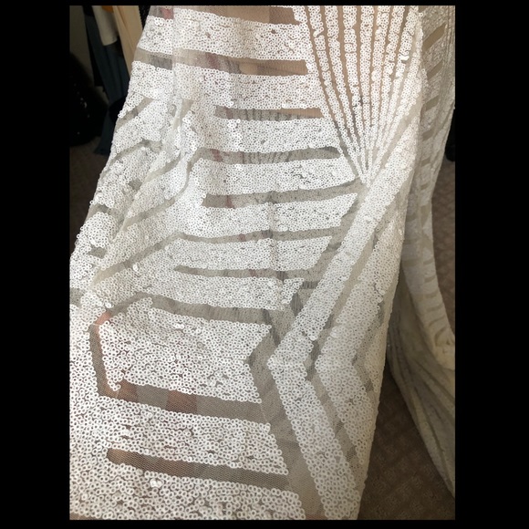 Jumpsuit white cutout sheer sparkles - Picture 6 of 6